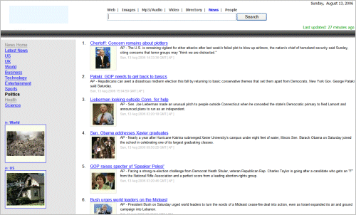 news portal category example